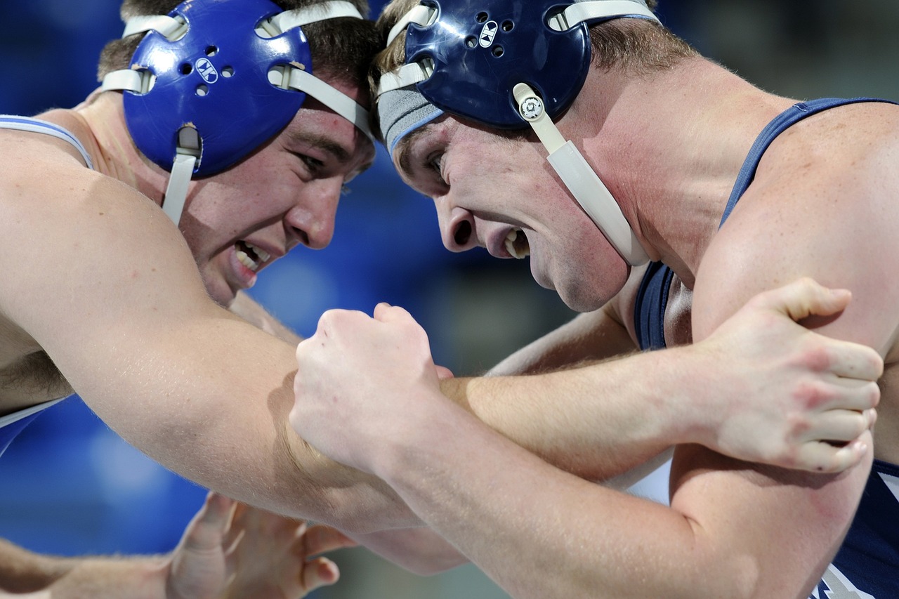 College Wrestlers at tournament with support of booster club