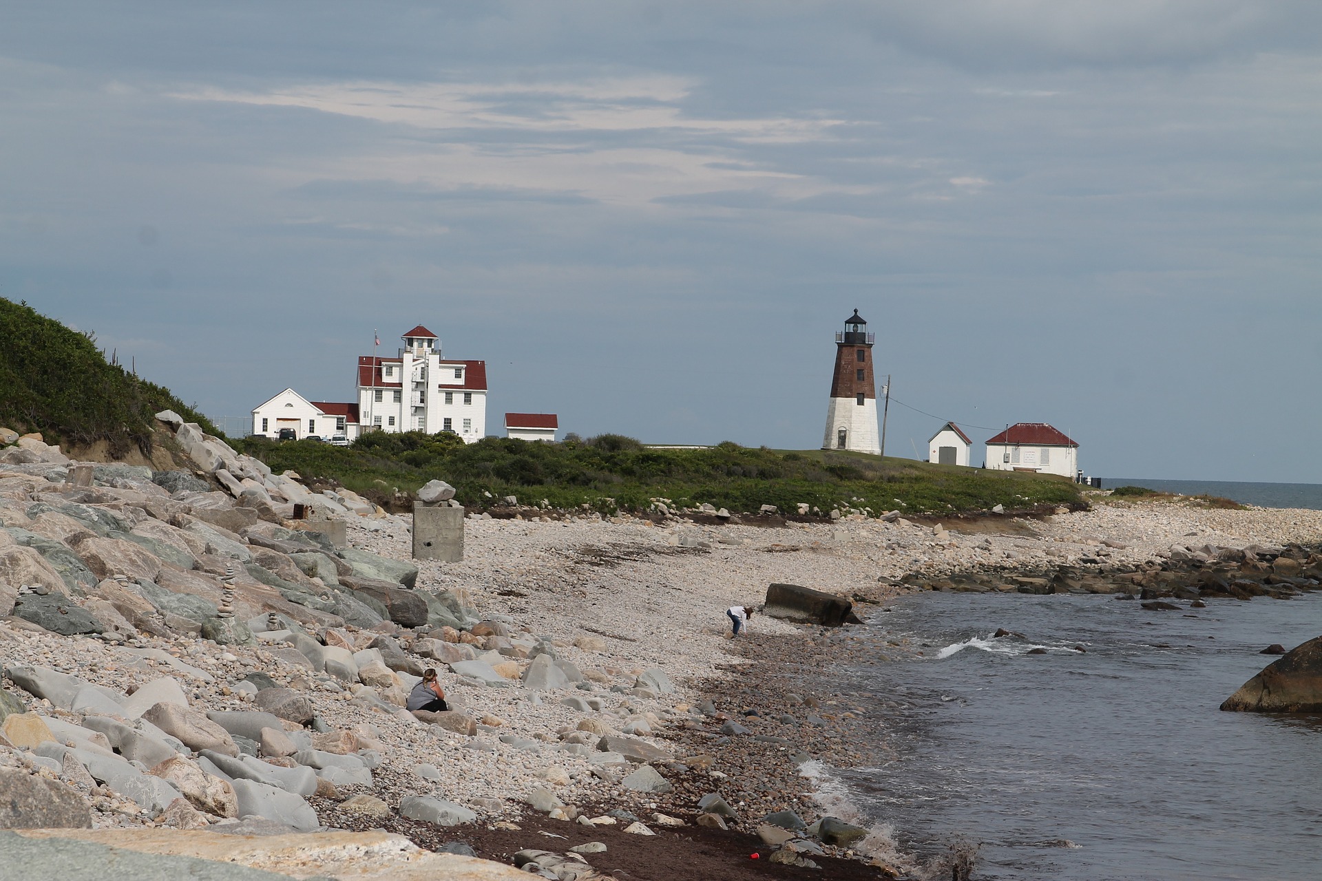 Rhode Island Lighthouse on the shore