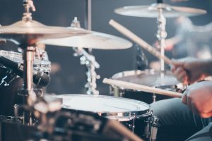 Drummer at Music in our schools month performance