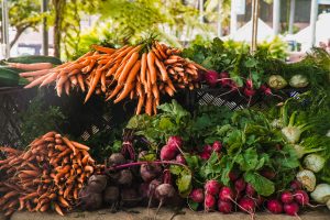 Produce grown and harvested by students in a 4H club