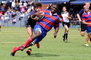 Rugby match supported by school rugby booster club