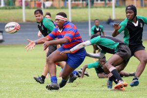 School rugby booster club supporting its rugby team's match play.