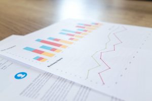 Quarterly Booster club revenue projections on paper.