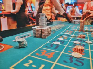 Craps table at a casino themed fundraiser