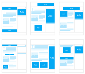 Diagram of various email newsletter layouts.